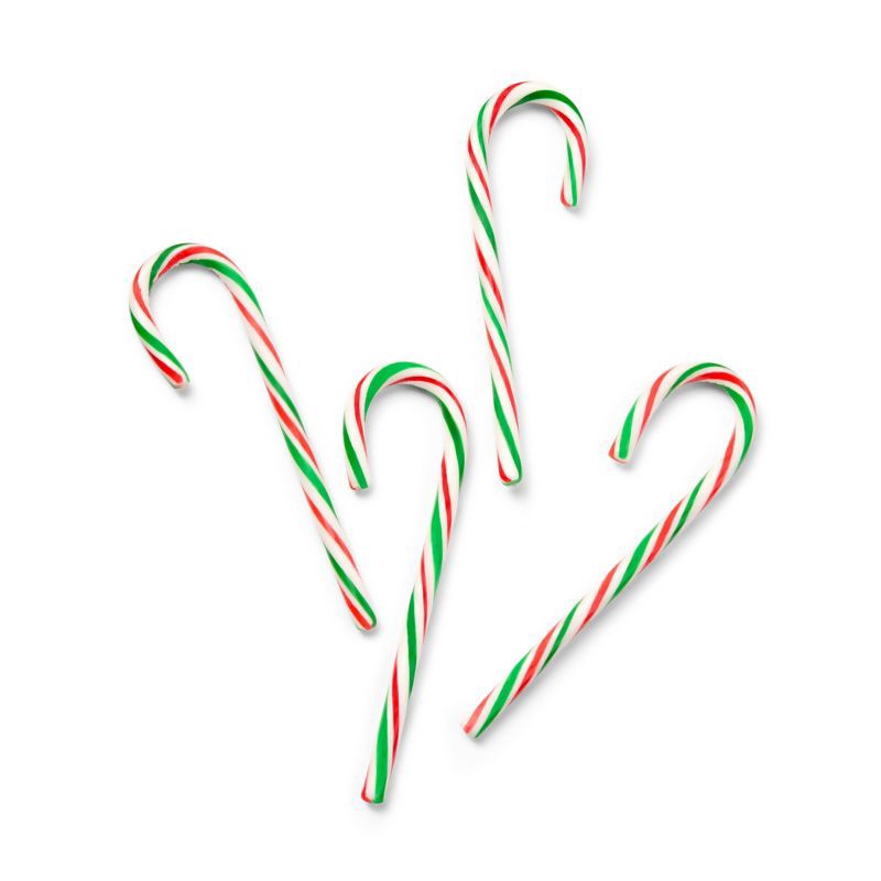 slide 2 of 3, Christmas Peppermint Green & Red Stripe Candy Canes - 10.6oz/24ct - Favorite Day™, 10.6 oz, 24 ct