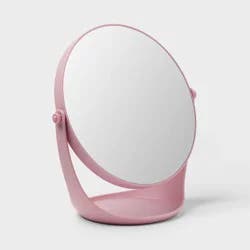 Plastic Vanity Mirror Pink - Room Essentials™: Freestanding, Magnifying, Polypropylene Frame, No Assembly Required
