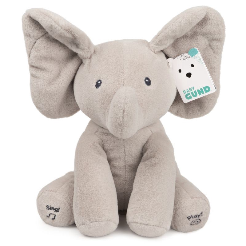 slide 1 of 7, GUND Flappy the Elephant Animated Plush Toy - Grey, 1 ct