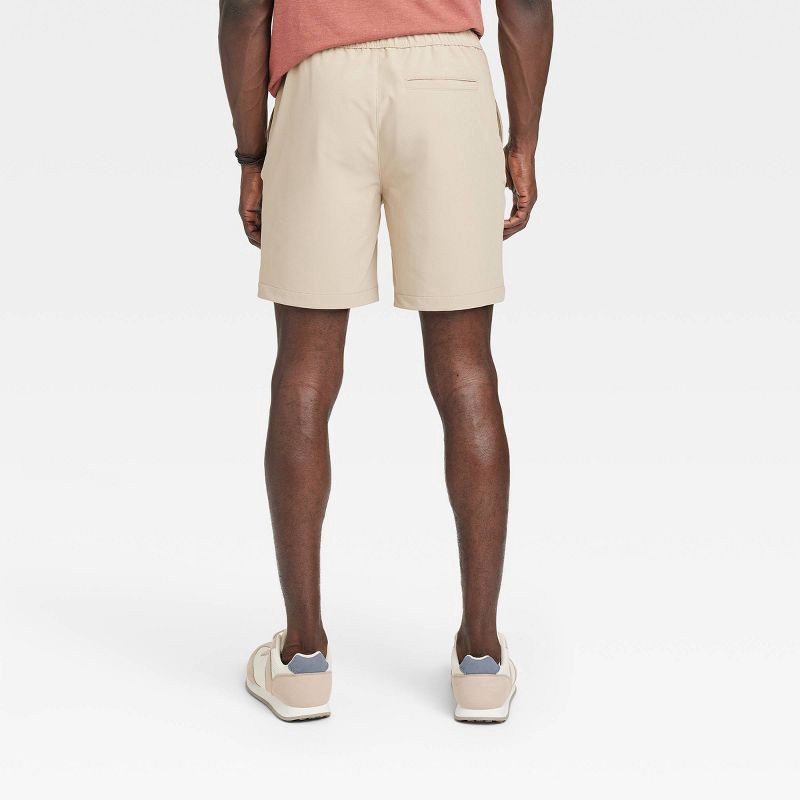 slide 2 of 3, Men's 7" Tech Pull-On Shorts - Goodfellow & Co™ Light Taupe XL: Recycled Polyester, Spandex, Midweight, 4-Way Stretch, 1 ct
