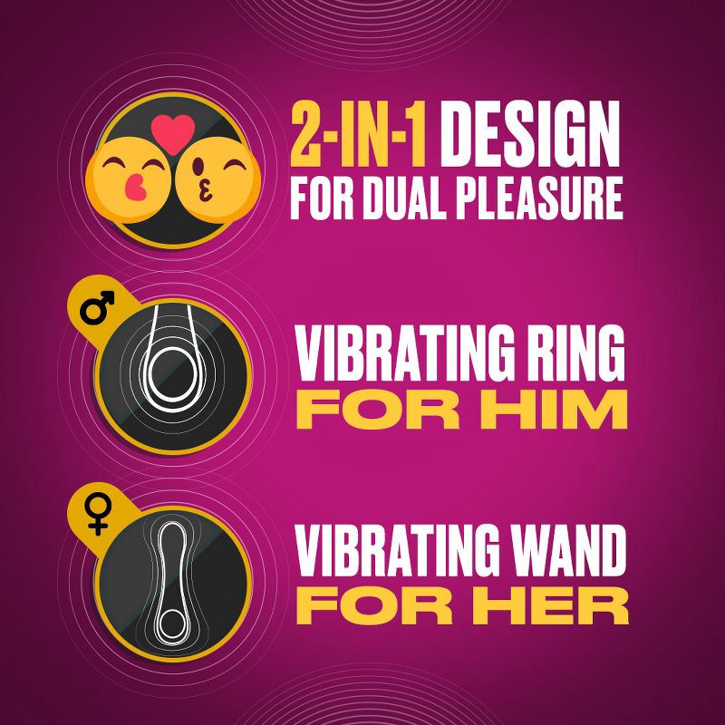 slide 4 of 8, Trojan Vibrating Wand for Couples, 1 ct