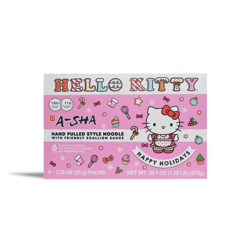 slide 1 of 7, A-Sha Foods USA A-SHA Hello Kitty Noodles - 6pk / 20.1oz, 6 ct, 20.1 oz