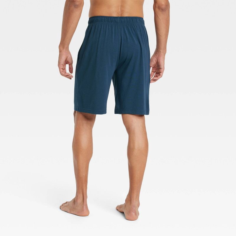 slide 2 of 2, Men's 9" Knit Pajama Shorts - Goodfellow & Co™ Banner Blue S: Midweight, Elastic Waist, Side Pockets, 1 ct