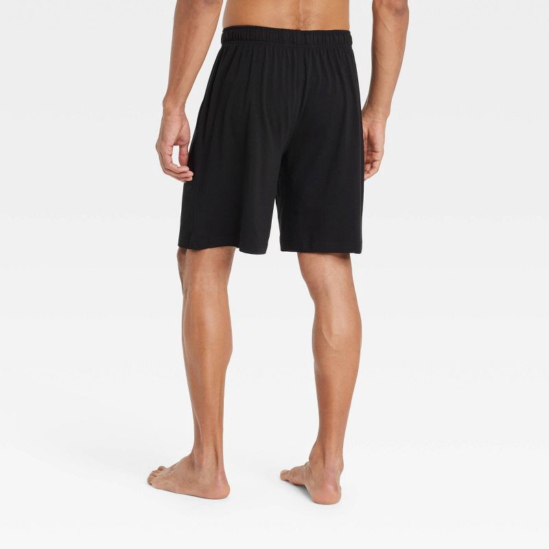 slide 2 of 2, Men's 9" Knit Pajama Shorts - Goodfellow & Co™ Black M: Cotton-Modal Blend, Elastic Waistband, 1 ct
