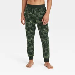 Men's Camo Print Cotton Modal Knit Jogger Pajama Pants - Goodfellow & Co™ Forest Green L