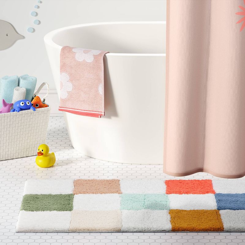 slide 2 of 4, Checkered Kids' Bath Rug - Pillowfort™, 1 ct