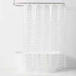 Kids' Wave Printed Shower Liner Clear - Pillowfort™