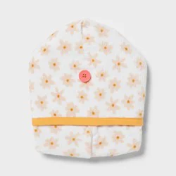 Kids' Hair Towel White Floral - Pillowfort™: Extra Lightweight Cotton Terry, Machine Washable, 9"x23"