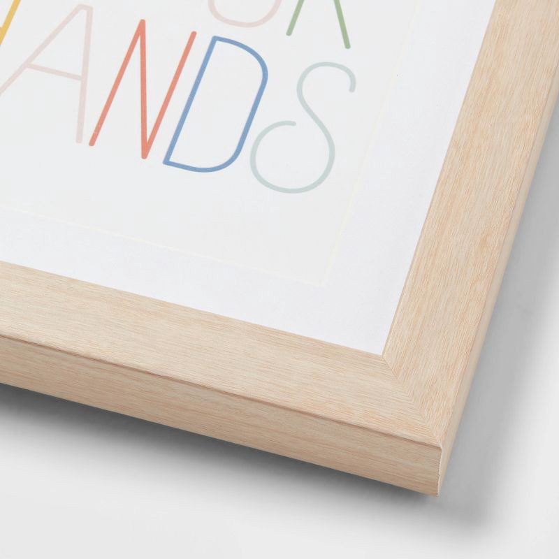 slide 3 of 3, 8"x10" 2pk Kids' Framed Wall Arts - Pillowfort™: Multicolor Typography, Vertical Lithograph, Beige Frame, Sawtooth Mount, 2 ct