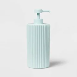 Fluted Kids' Soap Dispenser Teal - Pillowfort™: Plastic Hand Soap Pump for Bathroom, 450ml Capacity