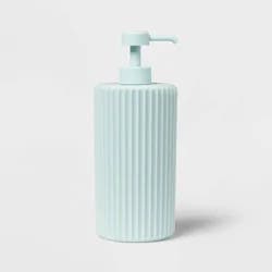 Fluted Kids' Soap Dispenser Teal - Pillowfort™: Plastic Hand Soap Pump for Bathroom, 450ml Capacity