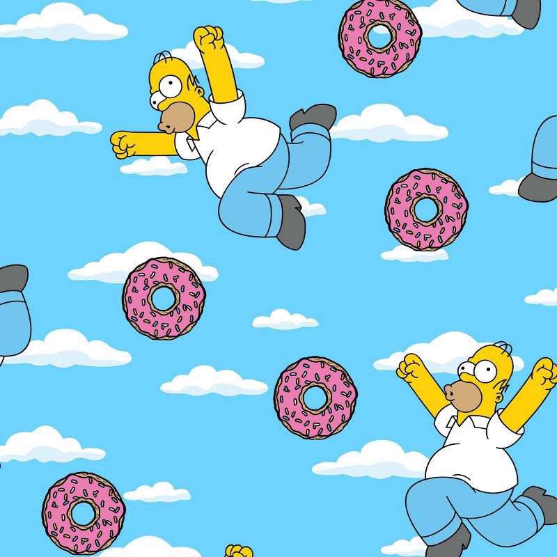slide 2 of 2, Men's The Simpsons Homer Donuts Cloud Knit Lounge Pajama Pants - Light Blue L, 1 ct