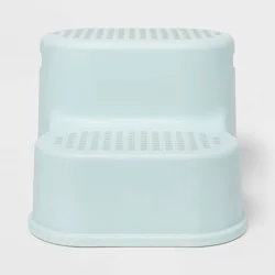 Kids' Double Step Stool Green - Pillowfort™: Toddler Bathroom Stepstool, 2 Rungs, 150 lb Capacity, No Assembly