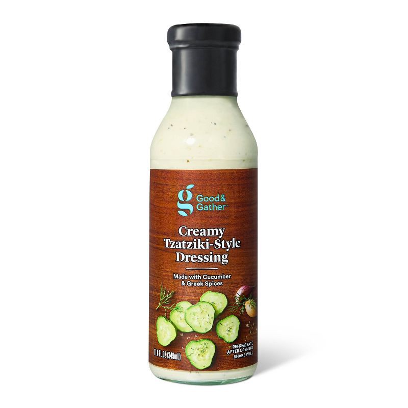 slide 1 of 5, Creamy Tzatziki Style Greek Dressing - 11.8oz - Good & Gather™, 11.8 oz