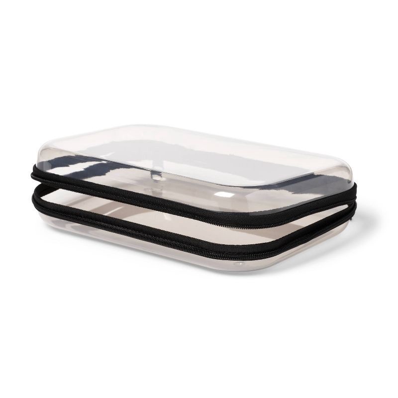 slide 3 of 4, Hard Sided Zipper Pencil Case Gray - up&up™, 1 ct