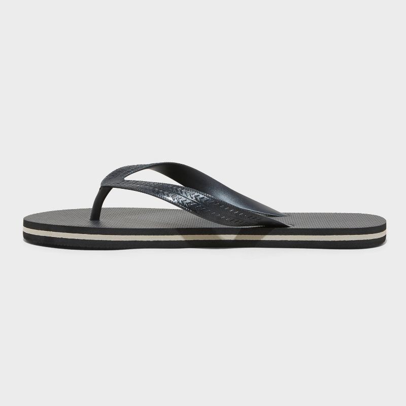 slide 2 of 4, Men's Brent Flip Flop Sandals - Goodfellow & Co™ Black L: Slip-On, Non-Marking Sole, Open Toe, 1 ct