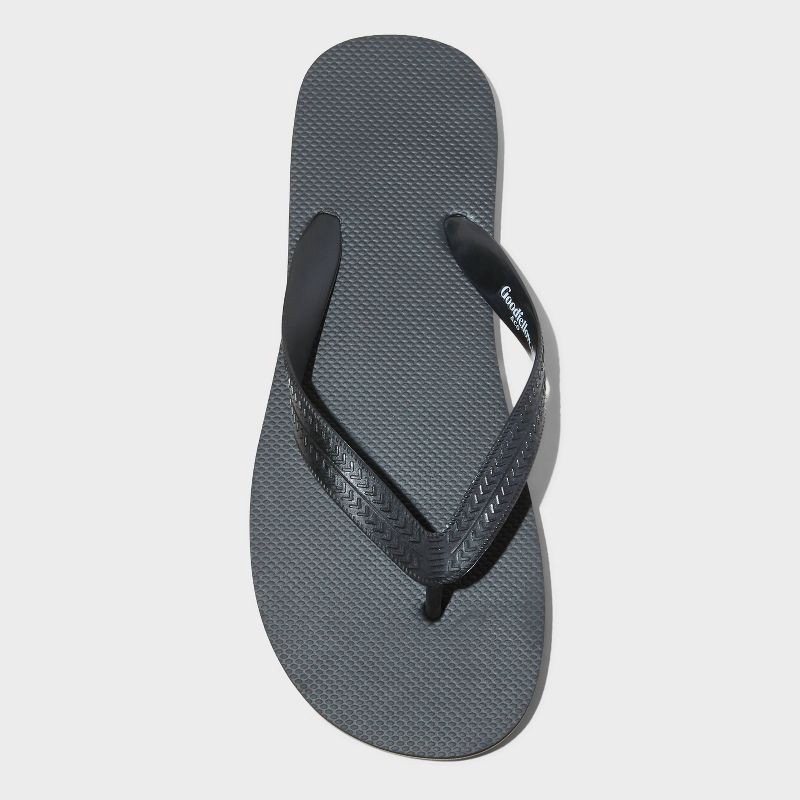 slide 3 of 4, Men's Brent Flip Flop Sandals - Goodfellow & Co™ Black L: Slip-On, Non-Marking Sole, Open Toe, 1 ct