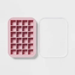 Silicone Cube Ice Tray with Lid Pink - Room Essentials™