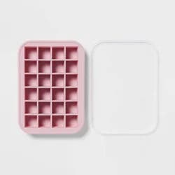 Silicone Cube Ice Tray with Lid Pink - Room Essentials™