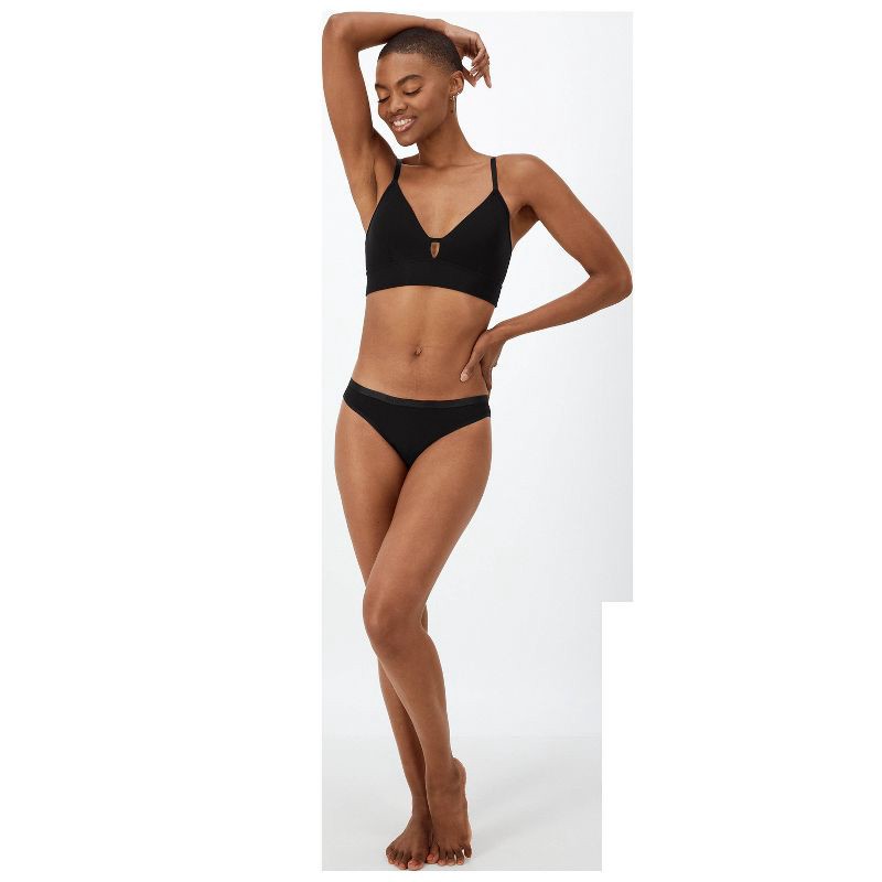 slide 6 of 8, Hanes Originals Women's SuperSoft Longline Triangle Bra MHOT10 - Black L: Unlined Knit Pullover with Adjustable Straps, 1 ct