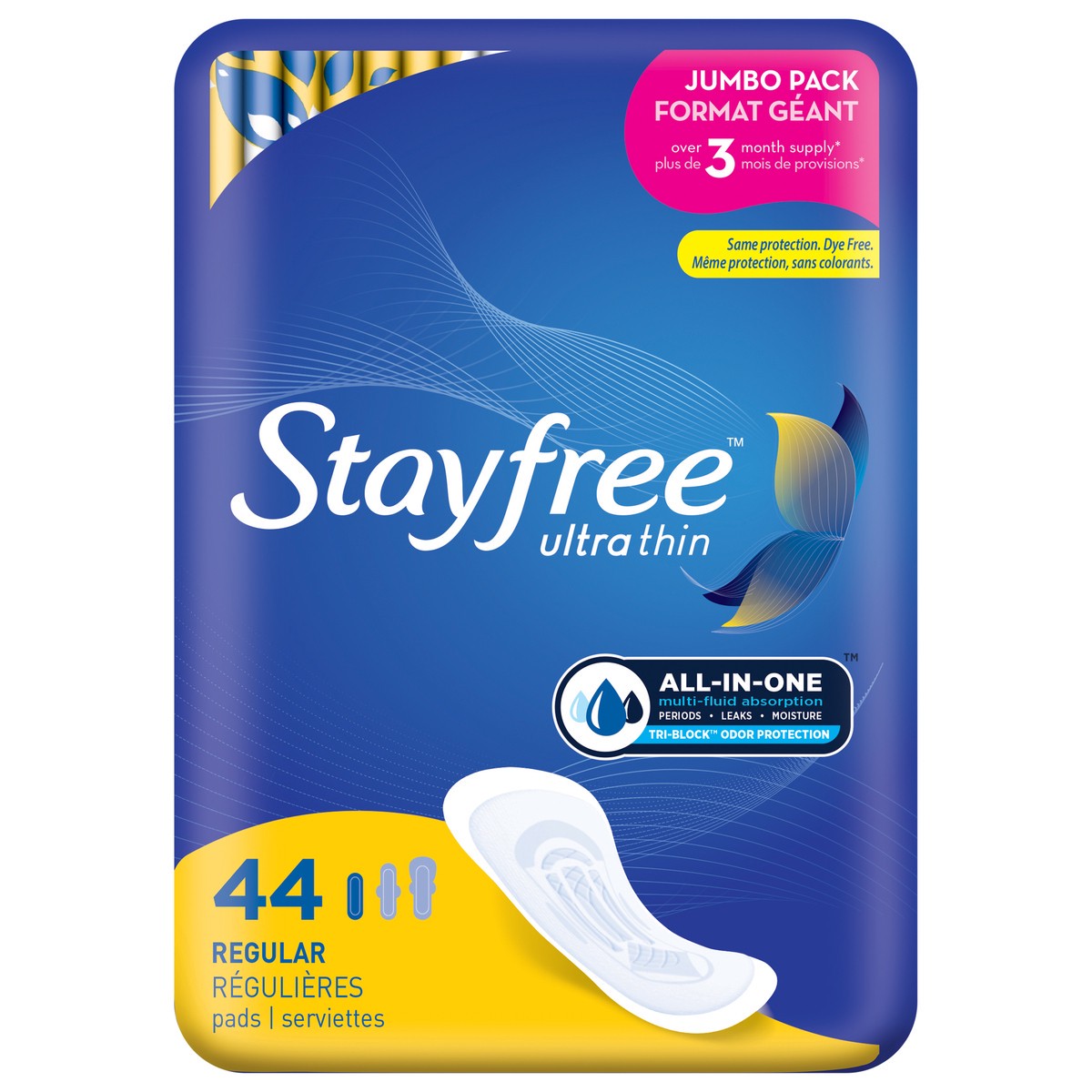 slide 6 of 11, STAYFREE Ultra Thin Pads Regular 44Ct, 44 ct