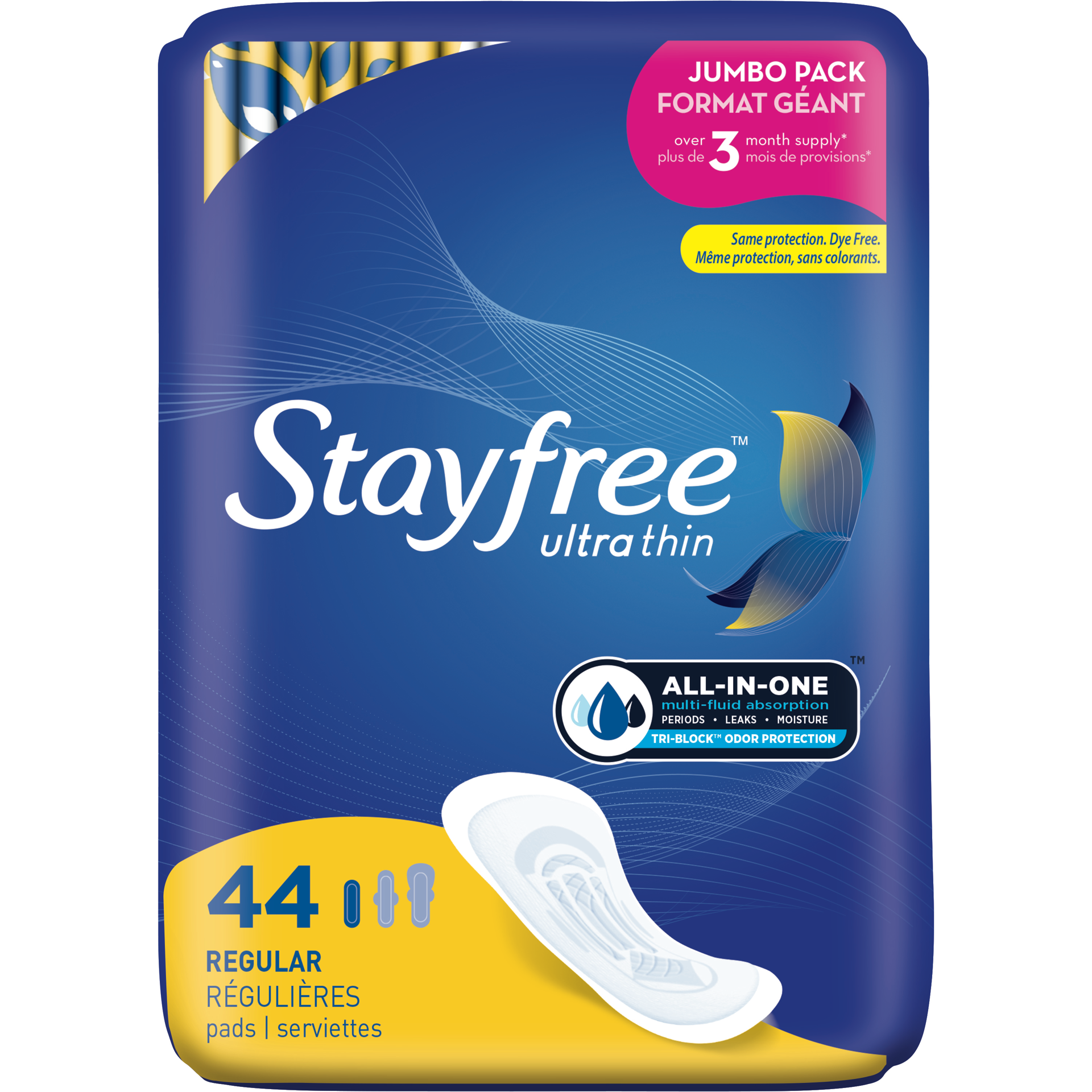 slide 1 of 11, STAYFREE Ultra Thin Pads Regular 44Ct, 44 ct