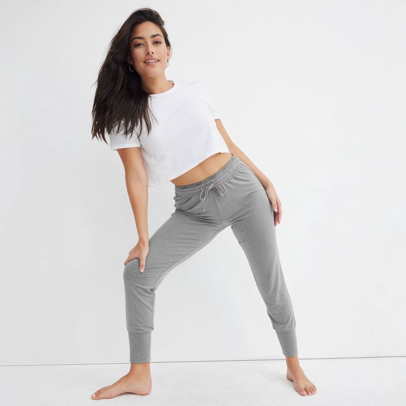 slide 3 of 3, Jockey Generation™ Women's Soft Touch Luxe Jogger Pajama Pants - Gray XL: Relaxed Fit, Mid Rise, Ankle Length, Knit Jersey, 1 ct