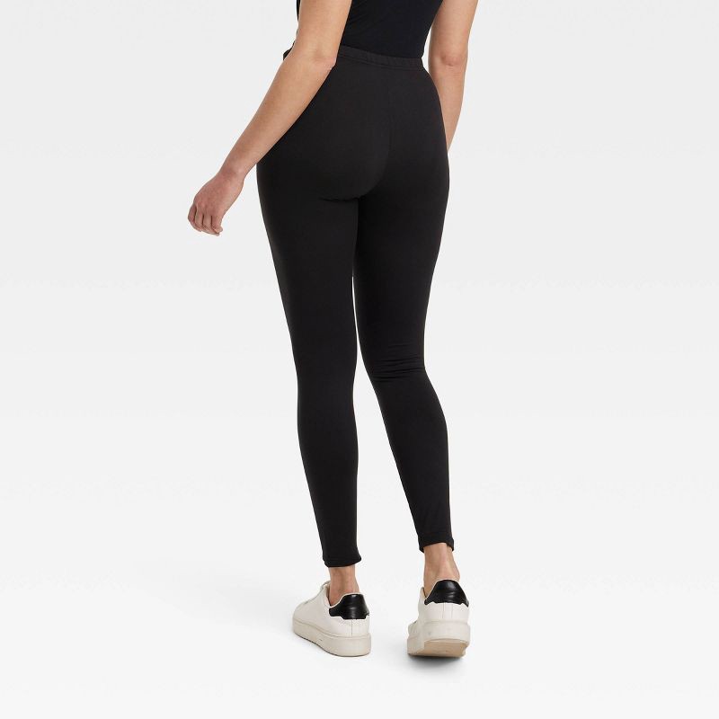 slide 2 of 3, Women's 2pk Super Soft Leggings - A New Day™ Black XL: Mid Rise, Ankle Length, Power Stretch, Full Waistband Elastic, 2 ct