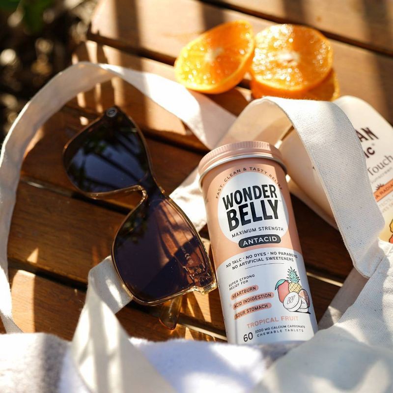 slide 9 of 9, Wonderbelly 1000mg Tropical Fruit Antacid - 60ct, 60 ct; 1000 mg