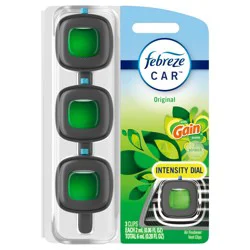 Febreze Car Air Freshener, Odor-Fighting Automotive Vent Clip, Gain Original Scent, 3 Count