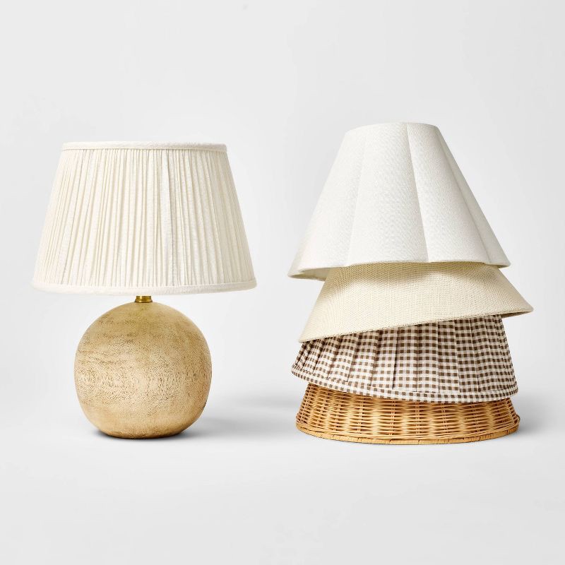 slide 6 of 6, Threshold designed w/Studio McGee Round Faux Wood Lamp Base Brown - Threshold™ designed with Studio McGee, 1 ct