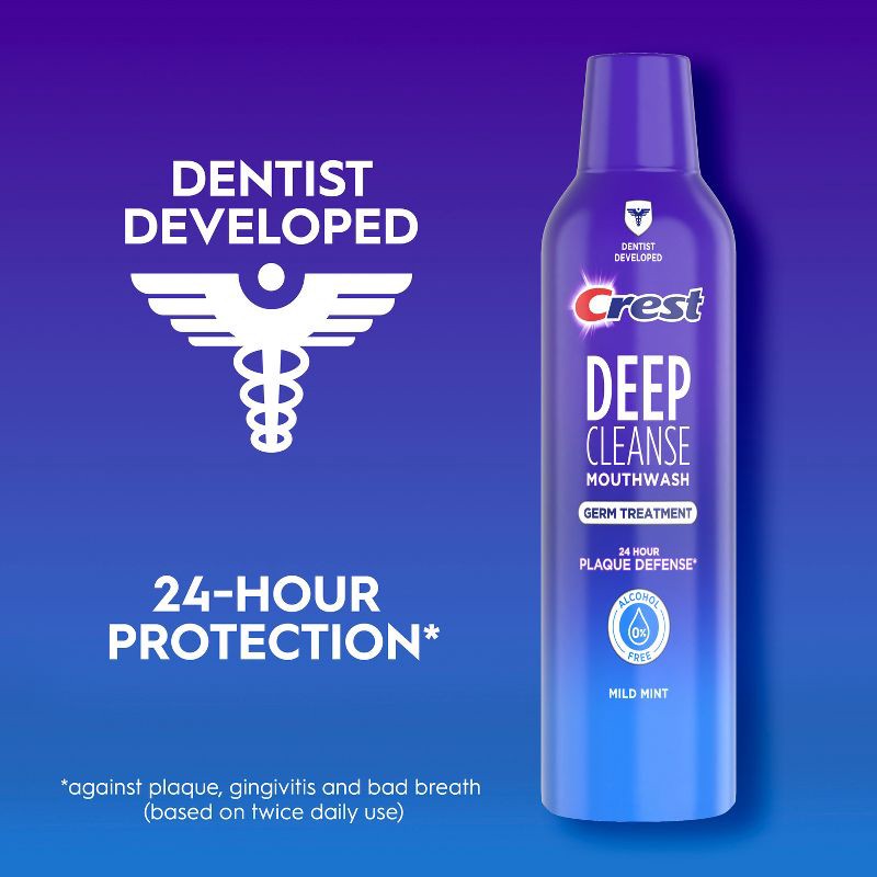 slide 3 of 10, Crest Deep Cleanse Germ Treatment Mouthwash Mild Mint - 475mL, 475 ml