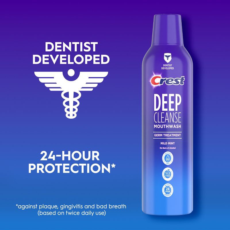 slide 4 of 9, Crest Deep Cleanse Germ Treatment Mouthwash Mild Mint - 475mL, 475 ml