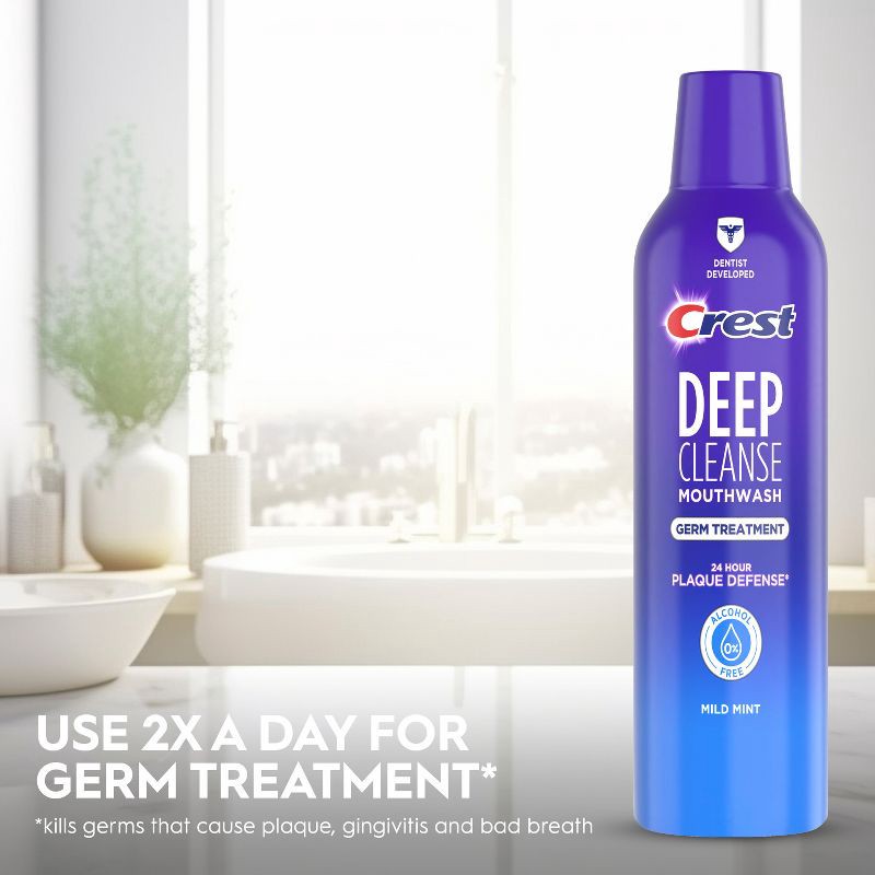 slide 5 of 10, Crest Deep Cleanse Germ Treatment Mouthwash Mild Mint - 475mL, 475 ml