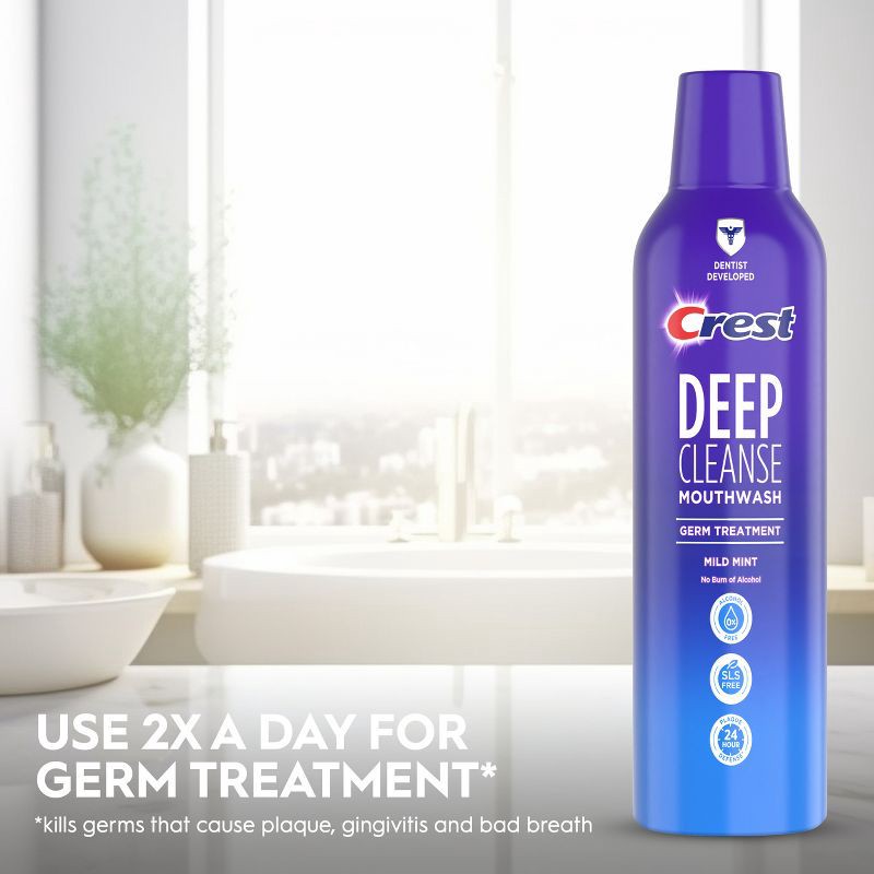 slide 7 of 9, Crest Deep Cleanse Germ Treatment Mouthwash Mild Mint - 475mL, 475 ml