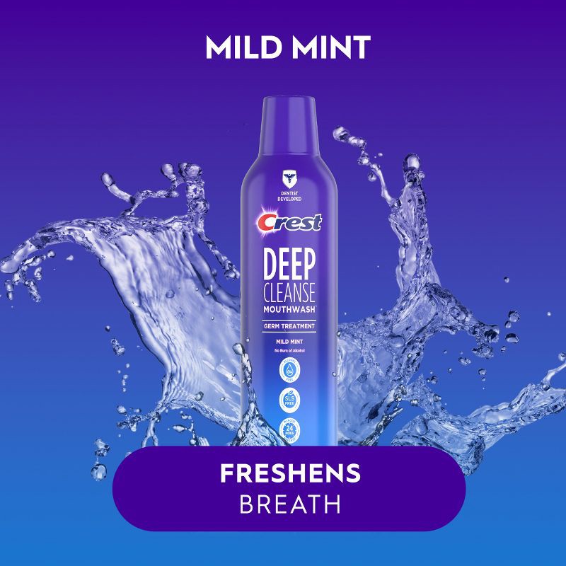 slide 9 of 9, Crest Deep Cleanse Germ Treatment Mouthwash Mild Mint - 475mL, 475 ml