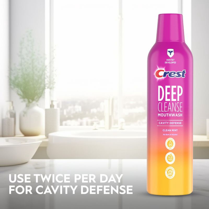 slide 7 of 9, Crest Deep Cleanse Cavity Defense Mouthwash Clean Mint - 475mL, 475 ml