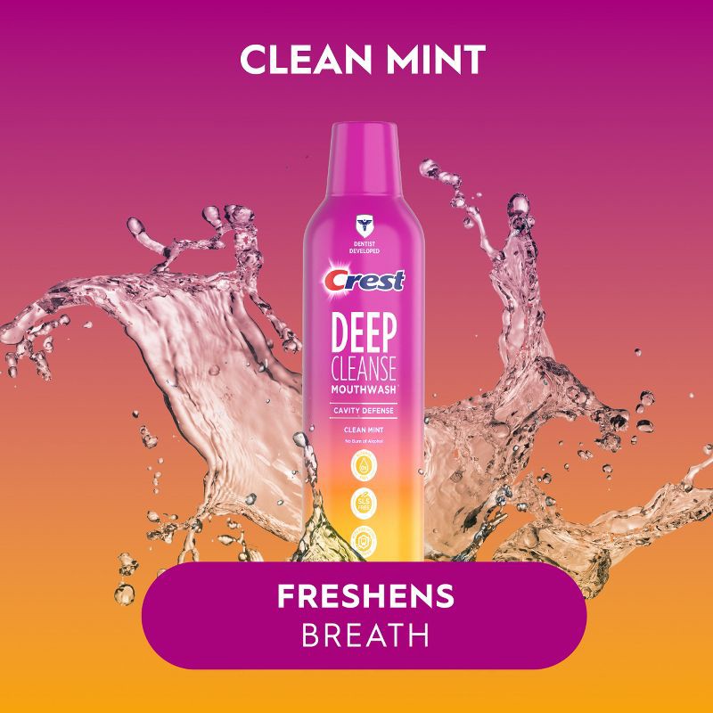 slide 9 of 9, Crest Deep Cleanse Cavity Defense Mouthwash Clean Mint - 475mL, 475 ml