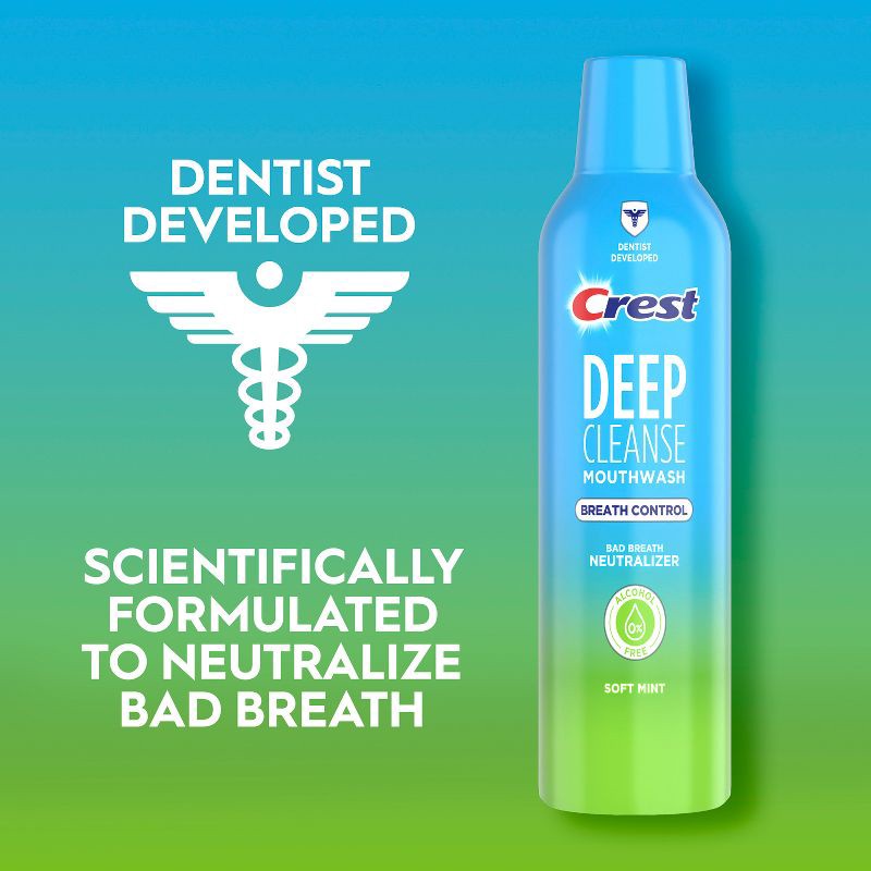 slide 3 of 10, Crest Deep Cleanse Breath Control Mouthwash - Soft Mint - 475ml, 475 ml