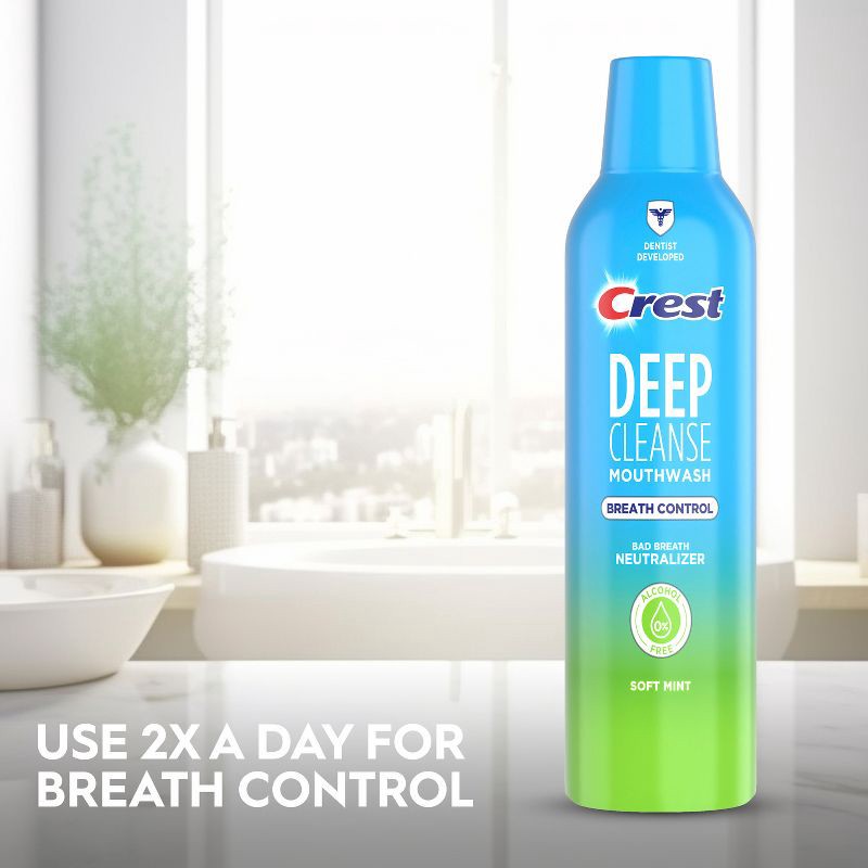slide 5 of 10, Crest Deep Cleanse Breath Control Mouthwash - Soft Mint - 475ml, 475 ml