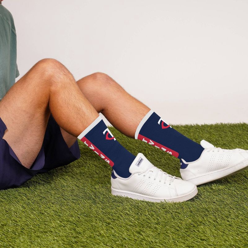 slide 3 of 3, MLB Minnesota Twins Large Crew Socks, 1 ct