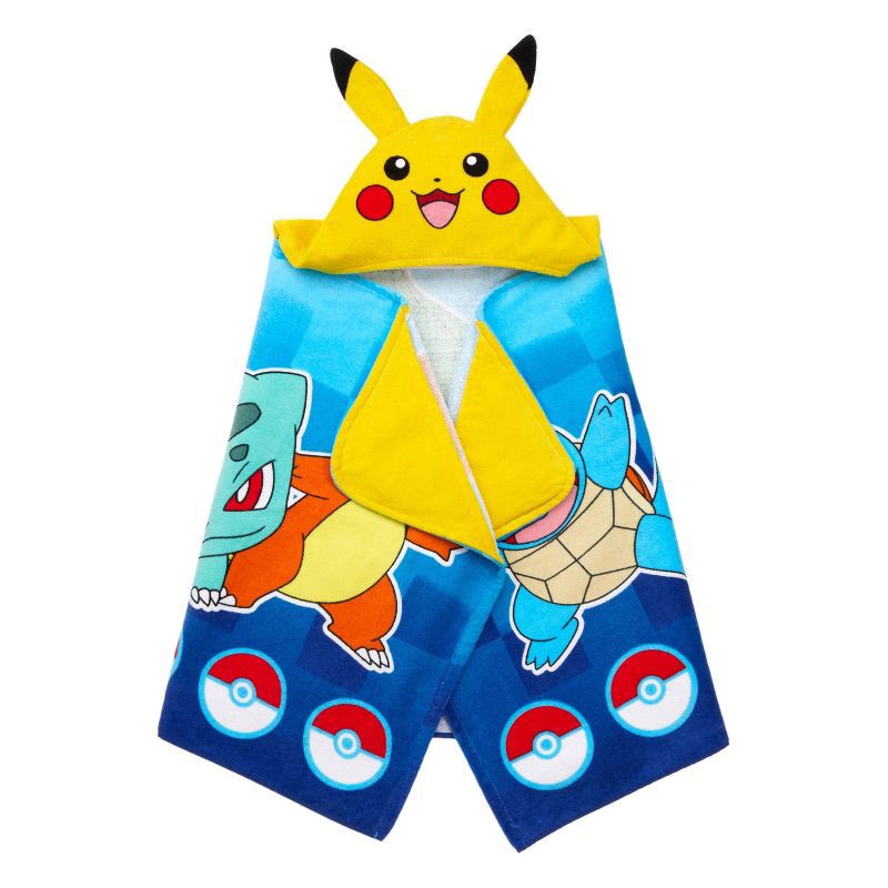slide 1 of 5, Pokemon Kids' Hooded Towel, 1 ct