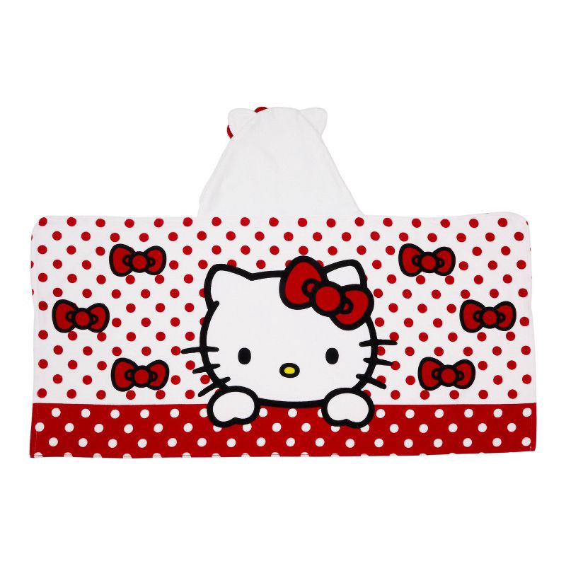 slide 2 of 5, Hello Kitty Kids' Hooded Towel, 1 ct