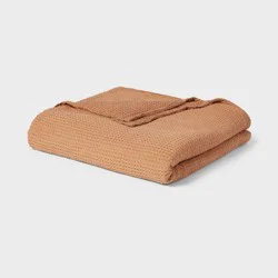 Full/Queen TENCEL® Lyocell Waffle Bed Blanket Brown - Threshold™: Cooling, Midweight, OEKO-TEX Certified