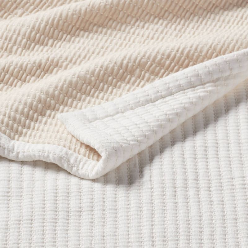 slide 3 of 3, King Matelassé Bed Blanket Ivory - Threshold™: Cotton & Viscose, OEKO-TEX Certified, Machine Washable, 1 ct