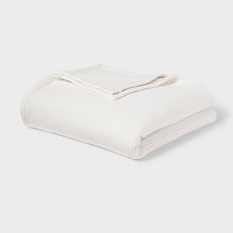 slide 1 of 3, King Matelassé Bed Blanket Ivory - Threshold™: Cotton & Viscose, OEKO-TEX Certified, Machine Washable, 1 ct