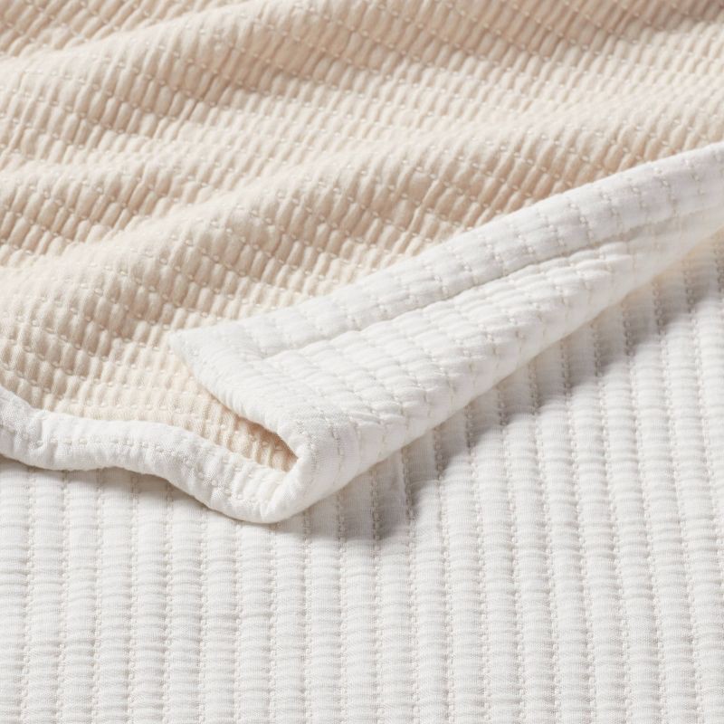 slide 3 of 3, Full/Queen Matelassé Bed Blanket Ivory - Threshold™, 1 ct