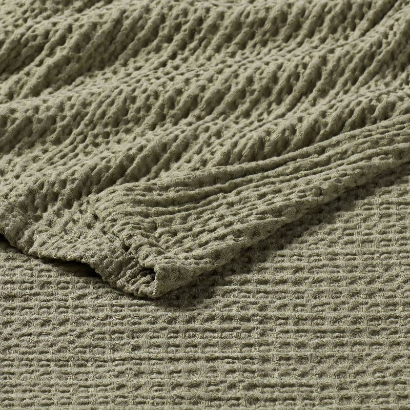 slide 3 of 3, King TENCEL® Lyocell Waffle Bed Blanket Green - Threshold™: Cooling, Midweight, OEKO-TEX Certified, 1 ct