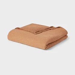 King TENCEL® Lyocell Waffle Bed Blanket Brown - Threshold™: OEKO-TEX Certified, Midweight Fabric, Machine Washable