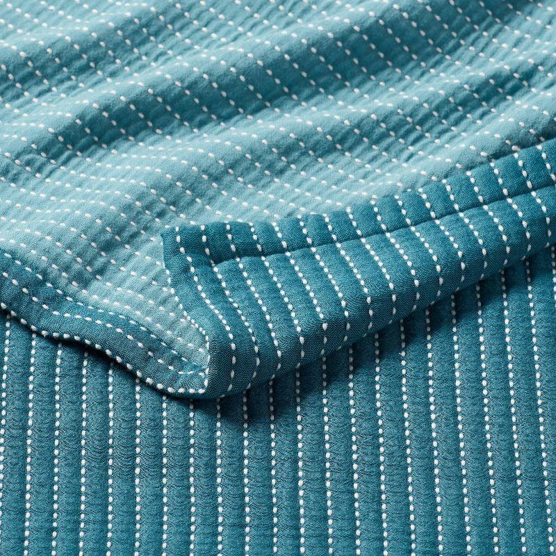slide 3 of 3, Full/Queen Matelassé Bed Blanket Blue - Threshold™, 1 ct